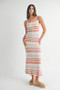 MABLE Lightweight Pointelle Chevron Knit Maxi Dress