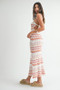 MABLE Lightweight Pointelle Chevron Knit Maxi Dress