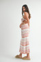 MABLE Lightweight Pointelle Chevron Knit Maxi Dress