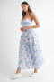 MABLE Sweetheart Neckline Floral Printed Midi Dress