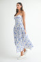 MABLE Sweetheart Neckline Floral Printed Midi Dress