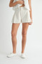 MABLE Pleated High Waist Twill Shorts
