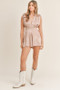 MABLE Draped Romper with Pleated Shoulder Pad Detail