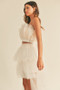 MABLE Tulle Tube Ruffle Crop Top and High Low Maxi Skirt Set
