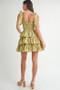 MABLE Floral Print Shoulder Tie Layered Mini Dress