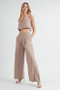 MABLE Linen Mix Crop Cami and Wide Leg Pants Set