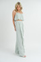 MABLE Crop Cami and Ruffled Wide Leg Pants Set