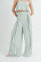 MABLE Crop Cami and Ruffled Wide Leg Pants Set