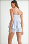 MABLE Stripe Embroidered Peplum Cami and Shorts Set