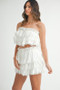 MABLE Ruffle Layered Crop Top and Mini Skirt Set