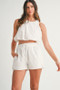 MABLE Eyelet Bubble Hem Sleeveless Top and Shorts Set