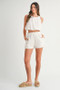 MABLE Eyelet Bubble Hem Sleeveless Top and Shorts Set
