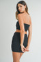 MABLE Ruched Tube Crop Top and Skirt Set