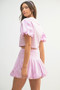 MABLE Puff Sleeve Button Down Top and Bubble Skirt Set