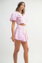 MABLE Puff Sleeve Button Down Top and Bubble Skirt Set