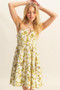 HYFVE Floral Print Halter Neck Tiered Mini Dress