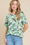 BOMBOM Lightweight Printed Round Neck Short Sleeve T-Shirt