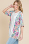 BOMBOM Floral Round Neck Half Sleeve T-Shirt