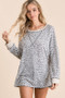 BiBi Leopard Round Neck Long Sleeve T-Shirt