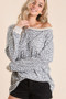 BiBi Leopard Round Neck Long Sleeve T-Shirt