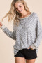 BiBi Leopard Round Neck Long Sleeve T-Shirt