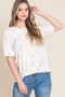 BOMBOM Round Neck Puff Short Sleeve Blouse