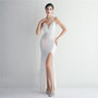 Chic Elegant Sequin Long Straps V-neck Prom Dress Formal Party Slim Evening Dress Chic Mermaid Gown Dress
