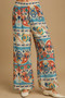 Umgee Full Size Wide Leg Border Print Pants Plus Size