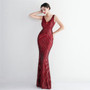 Chic Elegant Sequins Orientation Flower Party Mermaid Prom Dress Long Formal Party Slim Fit Evening Dress