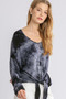 Umgee Full Size Tie Dye Lightweight Long Sleeve Top Plus Size