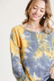 Umgee Full Size Tie Dye Button Front Long Raglan Sleeve Top Plus Size