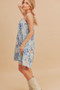 Aemi + Co Printed Ruffled Hem Square Neck Mini Cami Dress