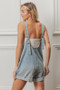 BiBi Folded Hem Vintage Washed Denim Overalls
