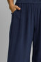 Umgee Full Size Linen Blend Elastic Waistband Wide Leg Pants Plus Size