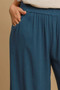 Umgee Full Size Linen Blend Elastic Waistband Wide Leg Pants Plus Size