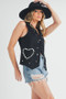 Aemi + Co Heart Rivet Detail Suede Vest Coat