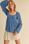 Aemi + Co Ruched Sweetheart Neck Balloon Sleeve Blouse