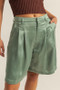 HYFVE High-Waist Pleated Satin Shorts