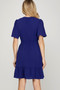 She + Sky Ruffled Hem Notched Flutter Sleeve Mini Dress