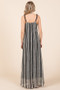 GeeGee Plus Size Striped Scoop Neck Beaded Strap Maxi Cami Dress