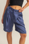 HYFVE High-Waist Pleated Satin Shorts