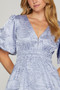 She + Sky Crinkle Woven V-Neck Balloon Sleeve Mini Dress