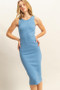 HYFVE Ribbed Round Neck Sleeveless Knit Midi Dress