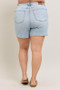 Judy Blue Full Size Frayed Hem High Rise Denim Shorts with Pockets Plus Size
