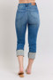 Judy Blue Full Size Skinny Cuff Capris Jeans with Pockets Plus Size