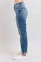 Judy Blue Full Size Mid Rise Skinny Cuff Jeans with Pockets Plus Size
