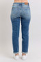 Judy Blue Full Size Mid Rise Skinny Cuff Jeans with Pockets Plus Size