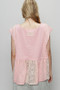 POL Embroidered Detail Boat Neck Cap Sleeve Lace Blouse