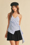 Aemi + Co Side Knotted Surplice Striped Cami