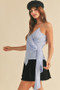 Aemi + Co Side Knotted Surplice Striped Cami